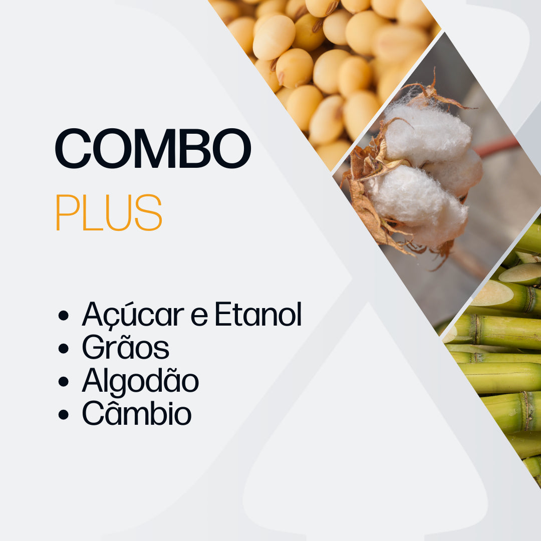 Combo Plus: Grãos, Açúcar e Etanol & Algodão + Câmbio